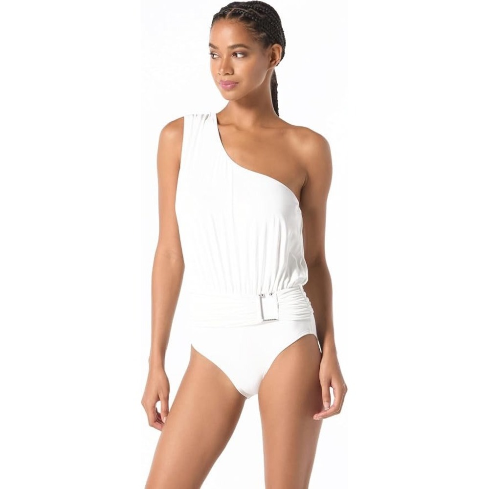 Michael Kors One Shoulder One Piece Swimsuit White Size 14 New With Tags